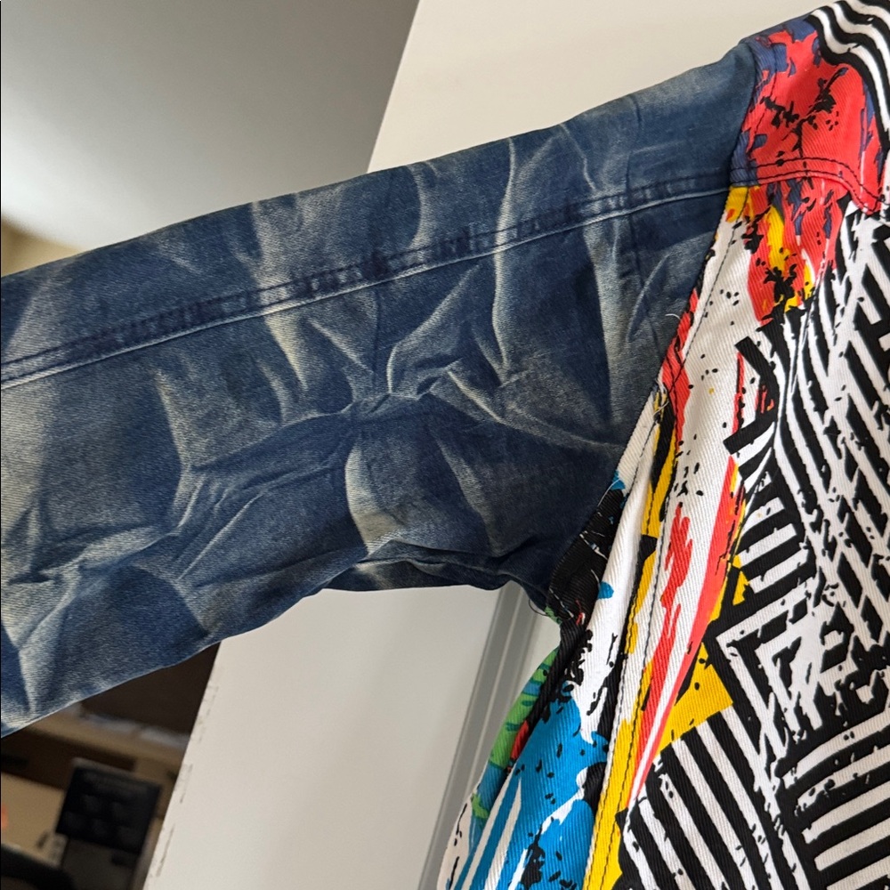 Colorful Abstract Leather Jacket - Picture 11 of 11